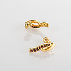 Серьги из позолоченного серебра с природным богемским гранатом, фото 3