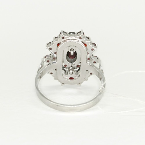 Кольцо из серебра с природным богемским гранатом - размер 18 - фото 4 - id-p104447361