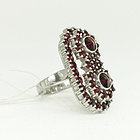 Кольцо из серебра с природным богемским гранатом - размер 16, фото 2