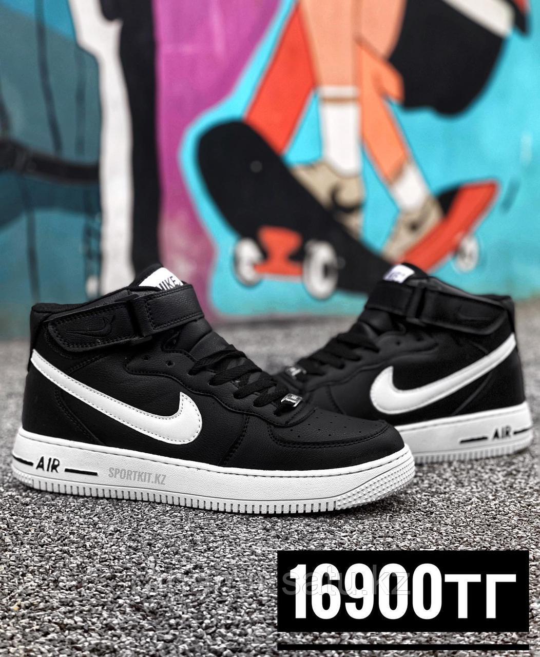 Кеды Nike AF high чвбн бел лого зим 11-7
