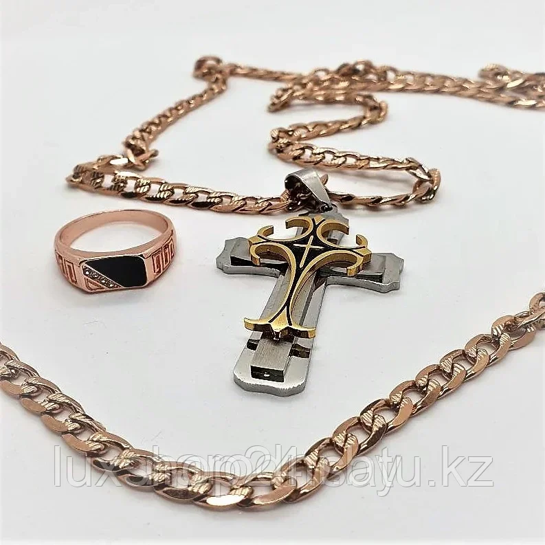 комплект доминик крест цепочка