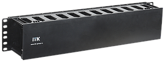 ITK 19" пластиковый кабельный органайзер с крышкой 2U глубина 60мм черный