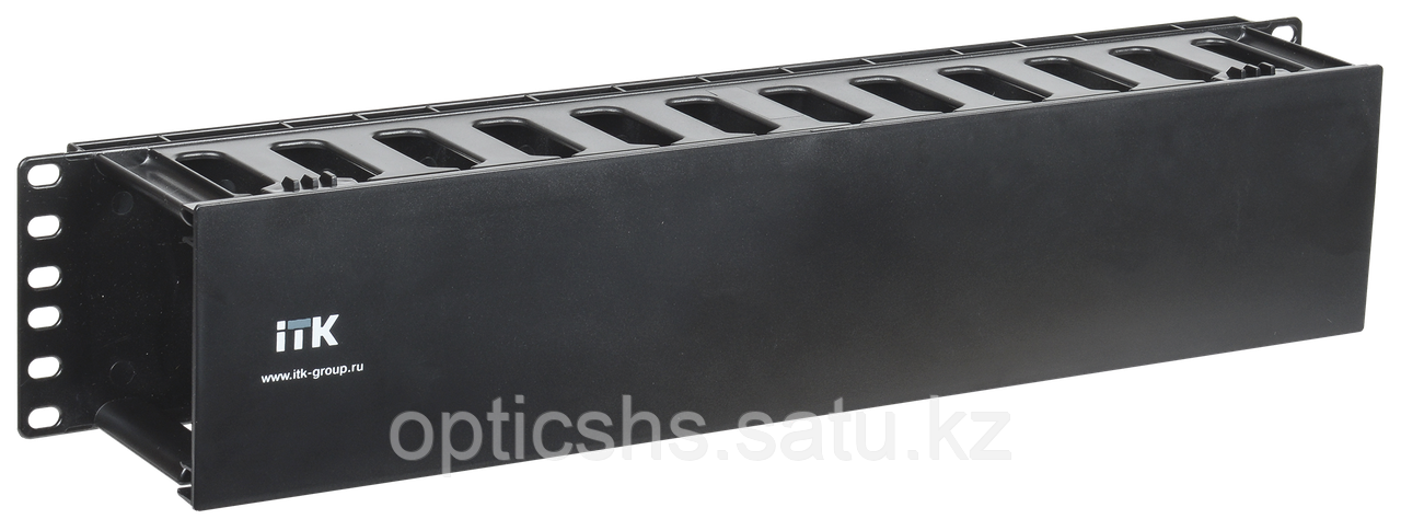 ITK 19" пластиковый кабельный органайзер с крышкой 2U глубина 60мм черный - фото 1 - id-p104456280