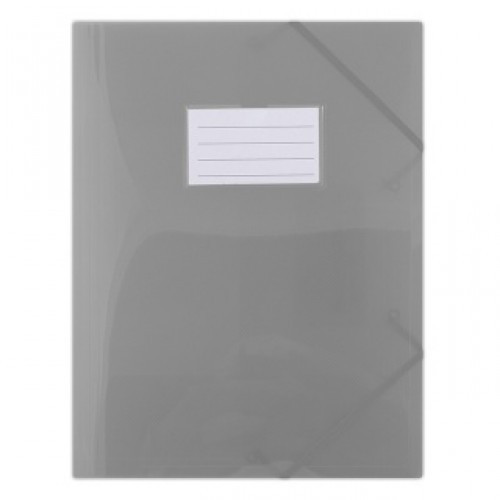 Папка с резинкой А4 PBS, 0,48 мм, с визиткой, пластик, серая Donau