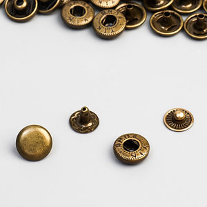 Кнопка S-образная, железная, d = 10 мм, цвет бронзовый