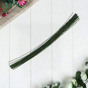 Проволока для изготовления искусственных цветов "Зелёная" длина 40 см сечение 0,07 см