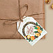 Открытка-шильдик на подарок «Мандарины», акварельный картон 5 × 7 см, фото 2