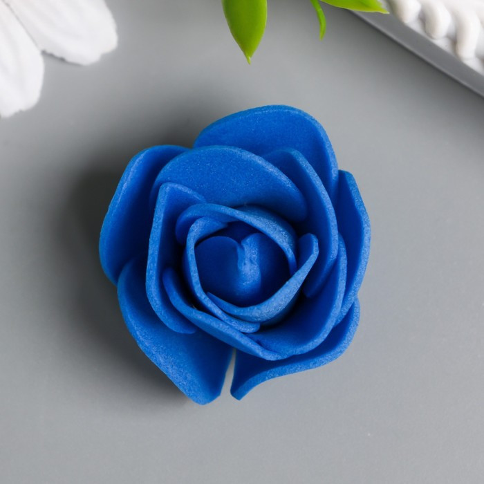 Декор для творчества "Ярко-синяя роза" d=3,5 см