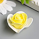 Декор для творчества "Белая роза с жёлтой серединкой" d=3,5 см, фото 3