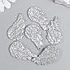 Декор для творчества пластик "Блестящие крылья" серебро 2,2х3,3 см, фото 3