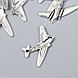 Декор для творчества металл "Пассажирский самолёт" серебро G172B516 3,1х2,5 см, фото 2