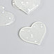 Декор для творчества пластик "Блестящее сердечко" белый 3,1х3,7 см, фото 2