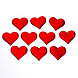 Сердечки декоративные, набор 10 шт., размер 1 шт: 5 × 4,5 см, цвет красный с отливом, фото 2