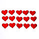 Сердечки декоративные, набор 15 шт., размер 1 шт: 3,5 × 3 см, цвет красный с отливом, фото 2