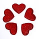 Сердечки декоративные, набор 5 шт., размер 1 шт: 5,3 × 5 см, цвет красный, фото 2