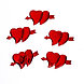 Сердечки декоративные «Голография», набор 5 шт., размер 1 шт: 6,5 × 3,3 см, цвет красный, фото 2