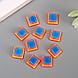 Декор для творчества пластик "Полосатые пирамидки" оранжево-синие набор 10 шт 1,1х1,1 см, фото 3