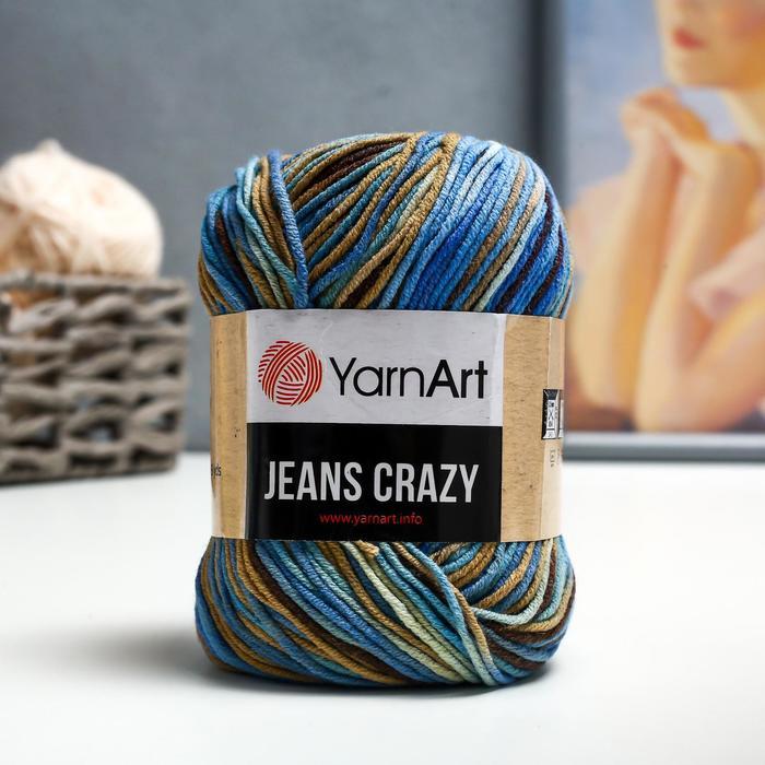 Пряжа "Jeans crazy" 55% хлопок, 45% акрил 160м/50гр (7202 принт)