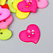 Набор пуговиц декоративные пластик "Сердечки цветные" (набор 24 шт)  2,2х2,2 см, фото 2