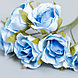 Цветы для декорирования "Роза Амадеус" голубой 2 оттенка 1 букет=6 цветов 10 см, фото 3