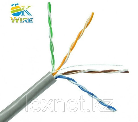 Кабель сетевой OK-WIRE-UTP-Cat.5e-2х2х0,50 CCU ПВХ 500м/упак., фото 1