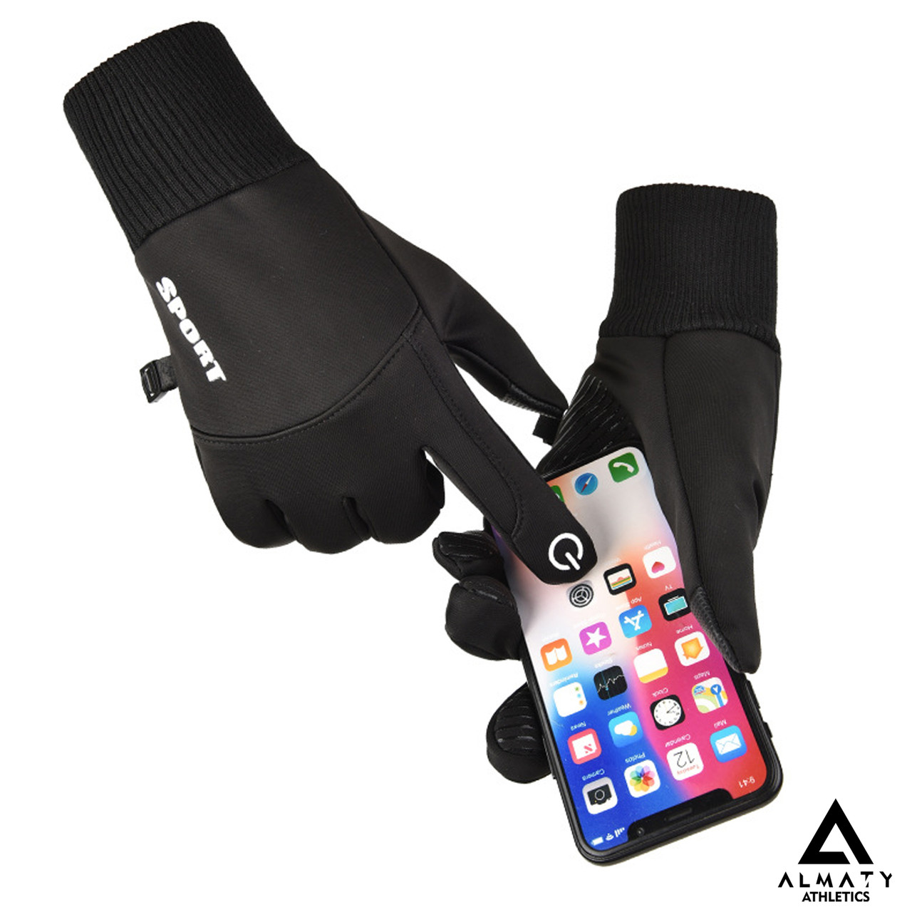 Водоотталкивающие зимние перчатки, сенсорный палец ,XL-19-22см - фото 1 - id-p104473089