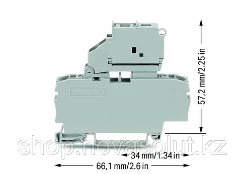 2-проводная клеммная колодка с предохранителем; 2,5 мм²; для DIN-рейки WAGO 2002-1611, фото 2
