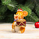Сувенир полистоун подсвечник со свечой "Мышуля в новогоднем колпаке" МИКС 6х5,5х2,5 см, фото 3