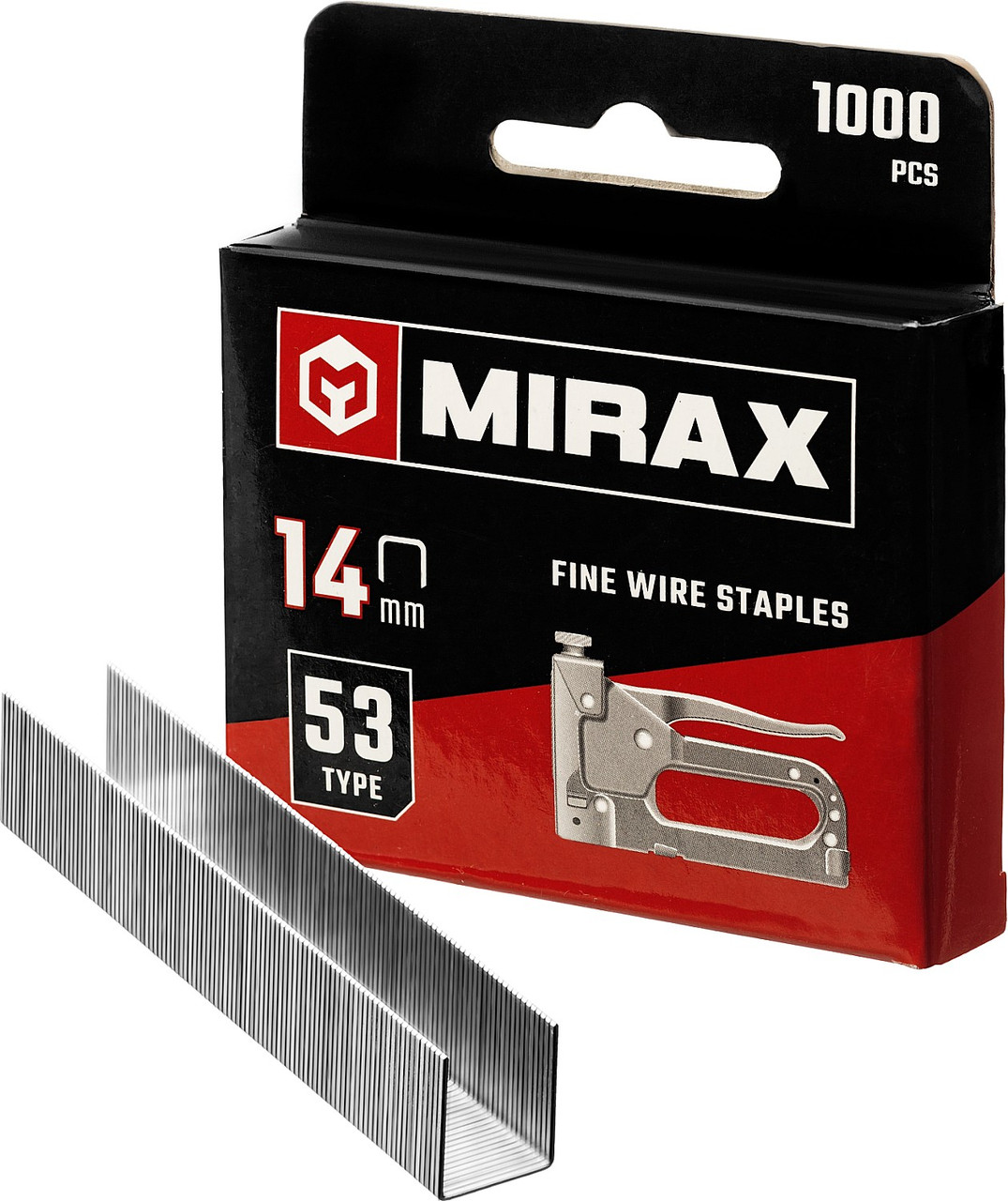 MIRAX 14 мм скобы для степлера узкие тип 53, 1000 шт