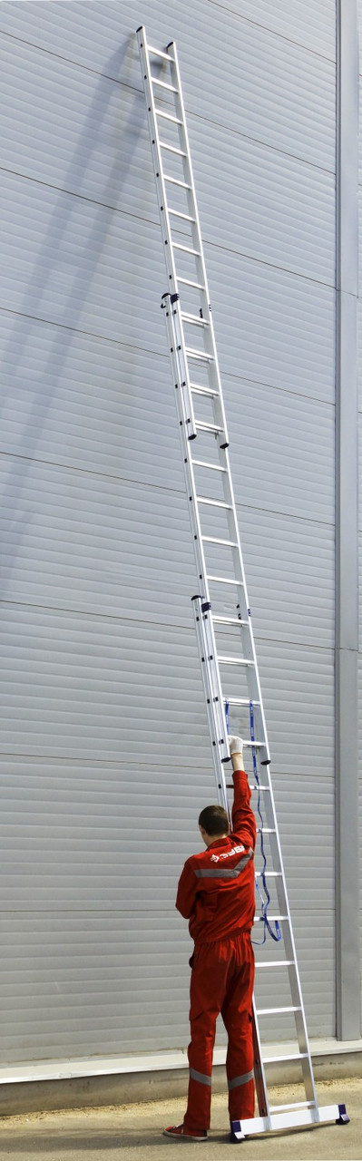 Трехсекционная лестница СИБИН, 12 ступеней, со стабилизатором, алюминиевая - фото 4 - id-p104485564