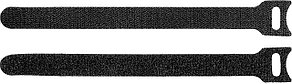 Кабельные стяжки-липучки черные ВЕЛЬКРО, 16 х 210 мм, 100 шт, нейлоновые, ЗУБР