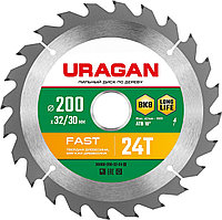 URAGAN Fast 200х32/30мм 24Т, диск пильный по дереву