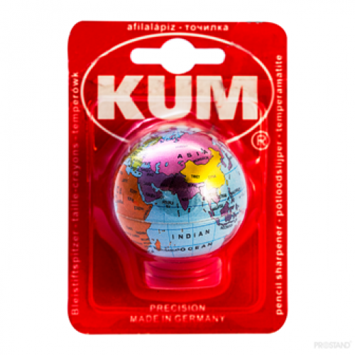 Точилка 1 отверстие, форма круглая, "глобус" на блистере KUM - фото 1 - id-p104488497