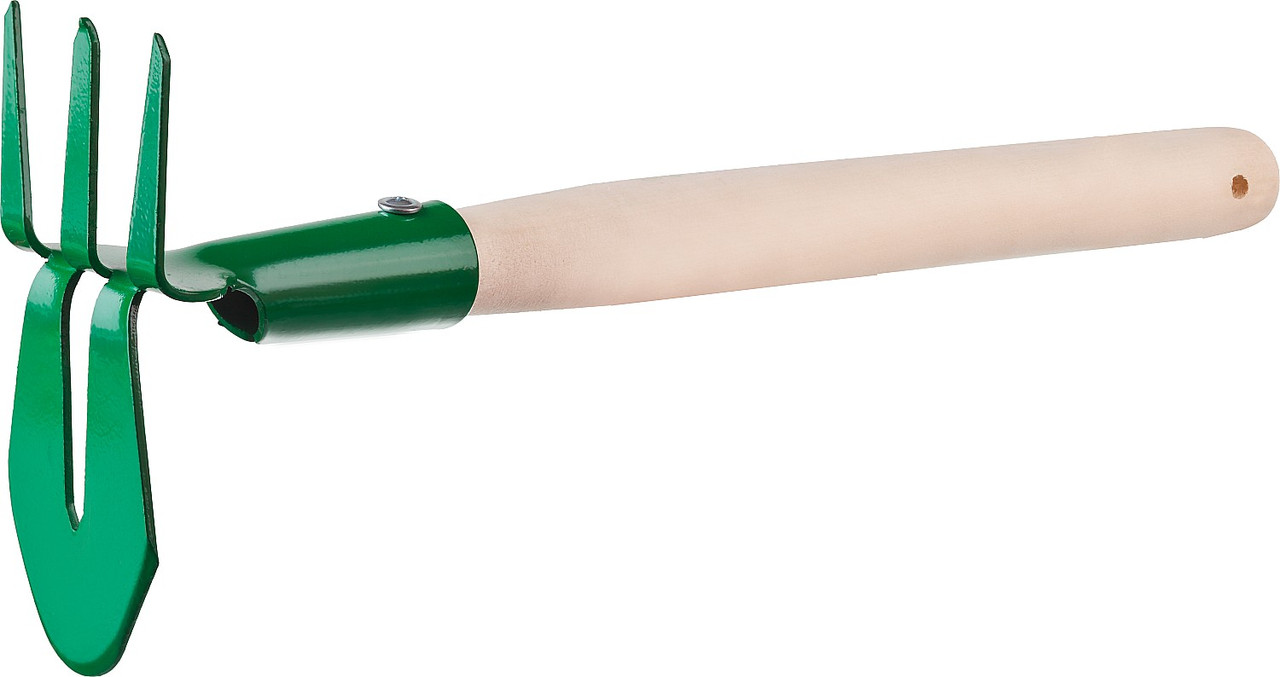 Мотыга-рыхлитель, РОСТОК 39625, с деревянной ручкой, ″лепесток+3 зуба″ прямая, 155x70x425мм