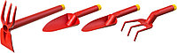 Набор GRINDA 421360-H4: Совок посадочный широкий, совок посадочный узкий, рыхлитель, мотыга-рыхлитель с