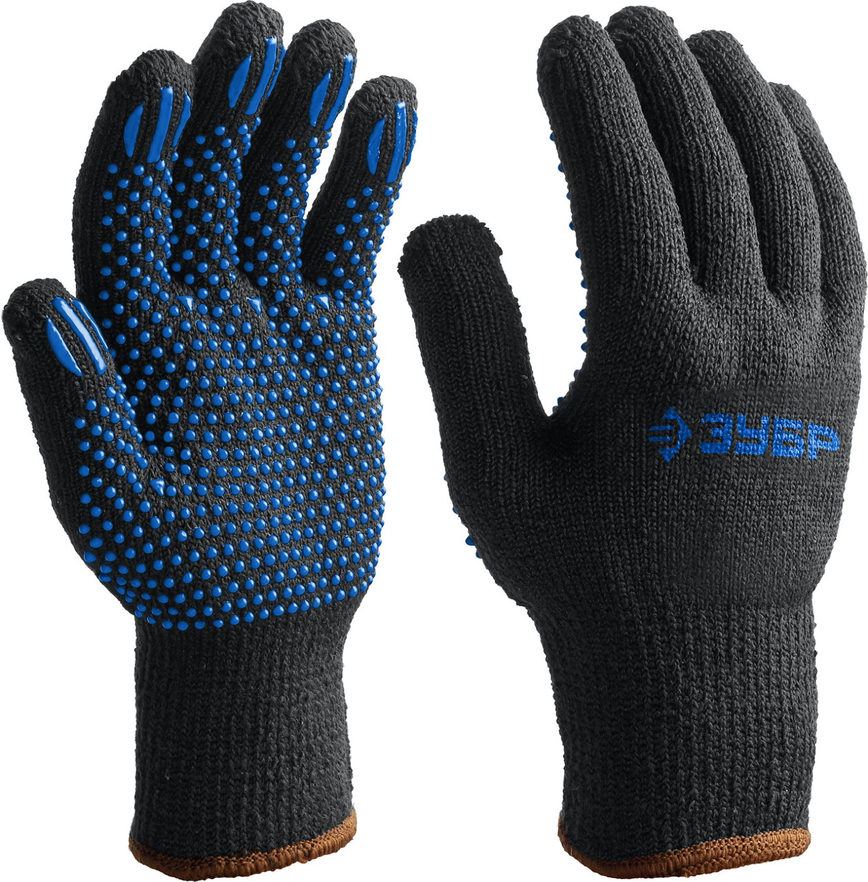 ЗУБР МАСТЕР, размер L-XL, перчатки трикотажные утепленные, с ПВХ покрытием (точка), 10 пар в упаковке. - фото 2 - id-p104484846