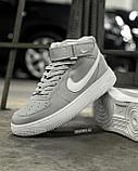 Кеды Nike AF high сер бел зим 11-2, фото 2