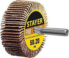 Круг шлифовальный STAYER лепестковый, на шпильке, P80, 50х20 мм