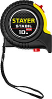 STAYER STABIL 10м / 25мм профессиональная рулетка в ударостойком обрезиненном корпусе с двумя фиксаторами