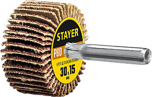 Круг шлифовальный STAYER лепестковый, на шпильке, P80, 30х15 мм