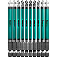 Optimum Line Биты, PH2, 100 мм, тип хвостовика E 1/4 , 10 шт в блистере, KRAFTOOL