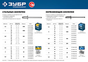 Стальные заклепки, 3.2 х 6 мм, 1000 шт, ЗУБР Профессионал