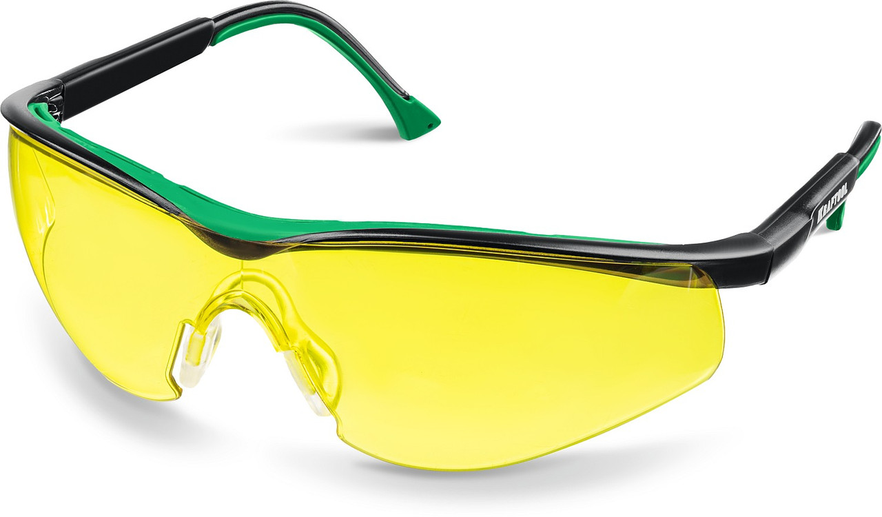 Защитные жёлтые очки KRAFTOOL BASIC стекло-моноблок с покрытием устойчивым к истиранию и запотеванию, - фото 1 - id-p104488097