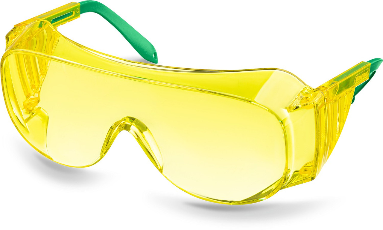 Защитные жёлтые очки KRAFTOOL ULTRA линза увеличенного размера устойчивая к царапинам и запотеванию, открытого - фото 1 - id-p104488102