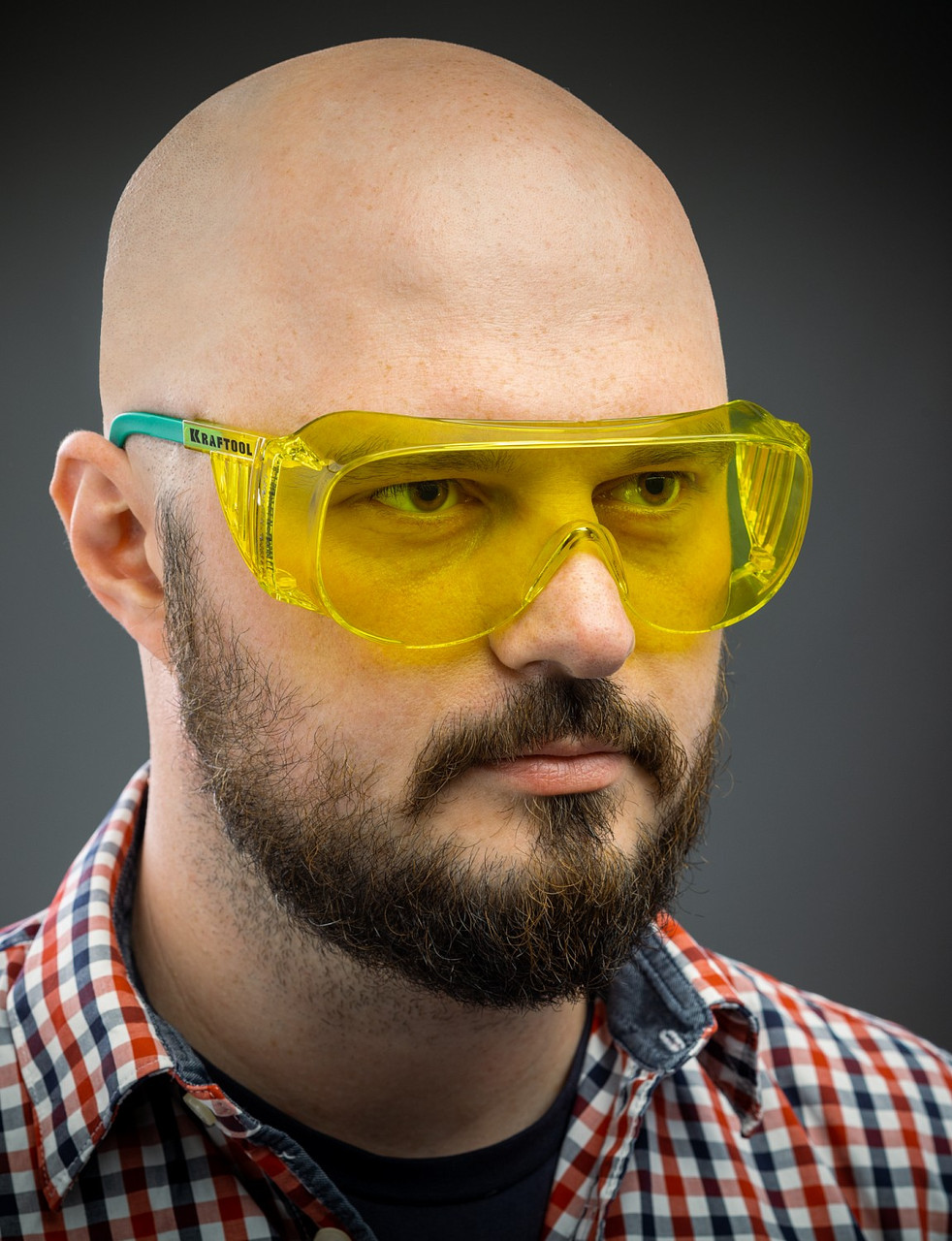Защитные жёлтые очки KRAFTOOL ULTRA линза увеличенного размера устойчивая к царапинам и запотеванию, открытого - фото 2 - id-p104488102
