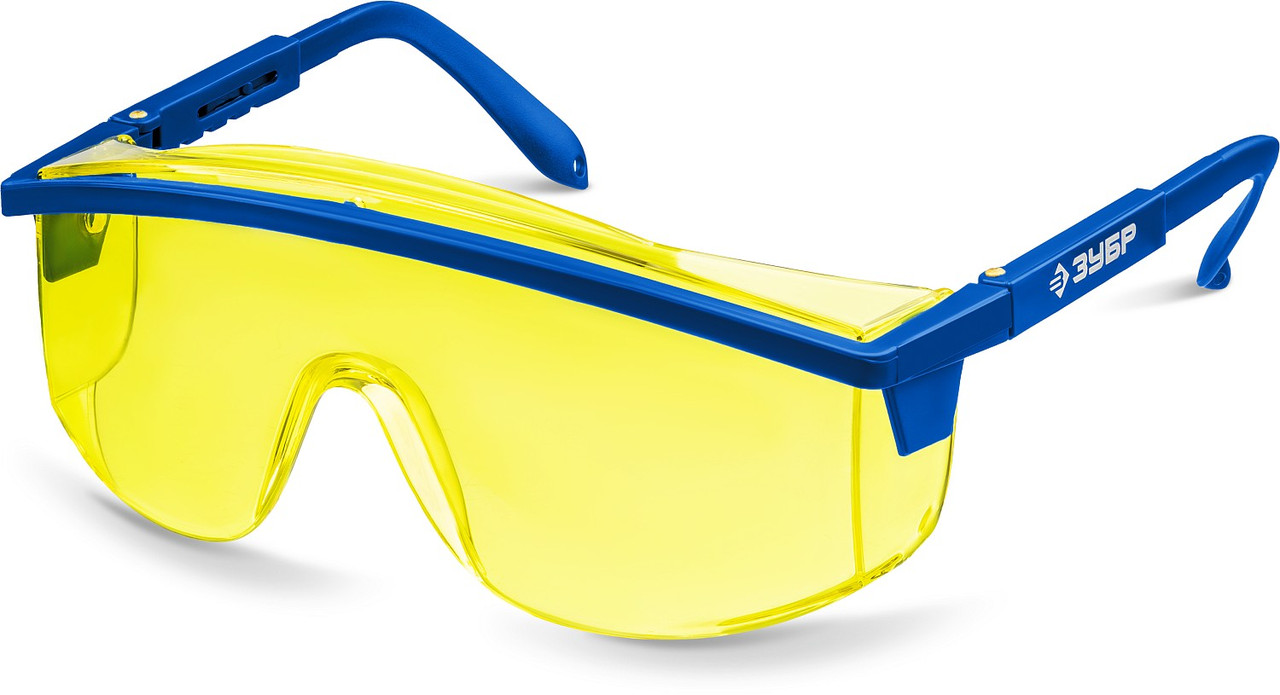 Защитные жёлтые очки ЗУБР ПРОТОН линза увеличенного размера, открытого типа - фото 1 - id-p104488104