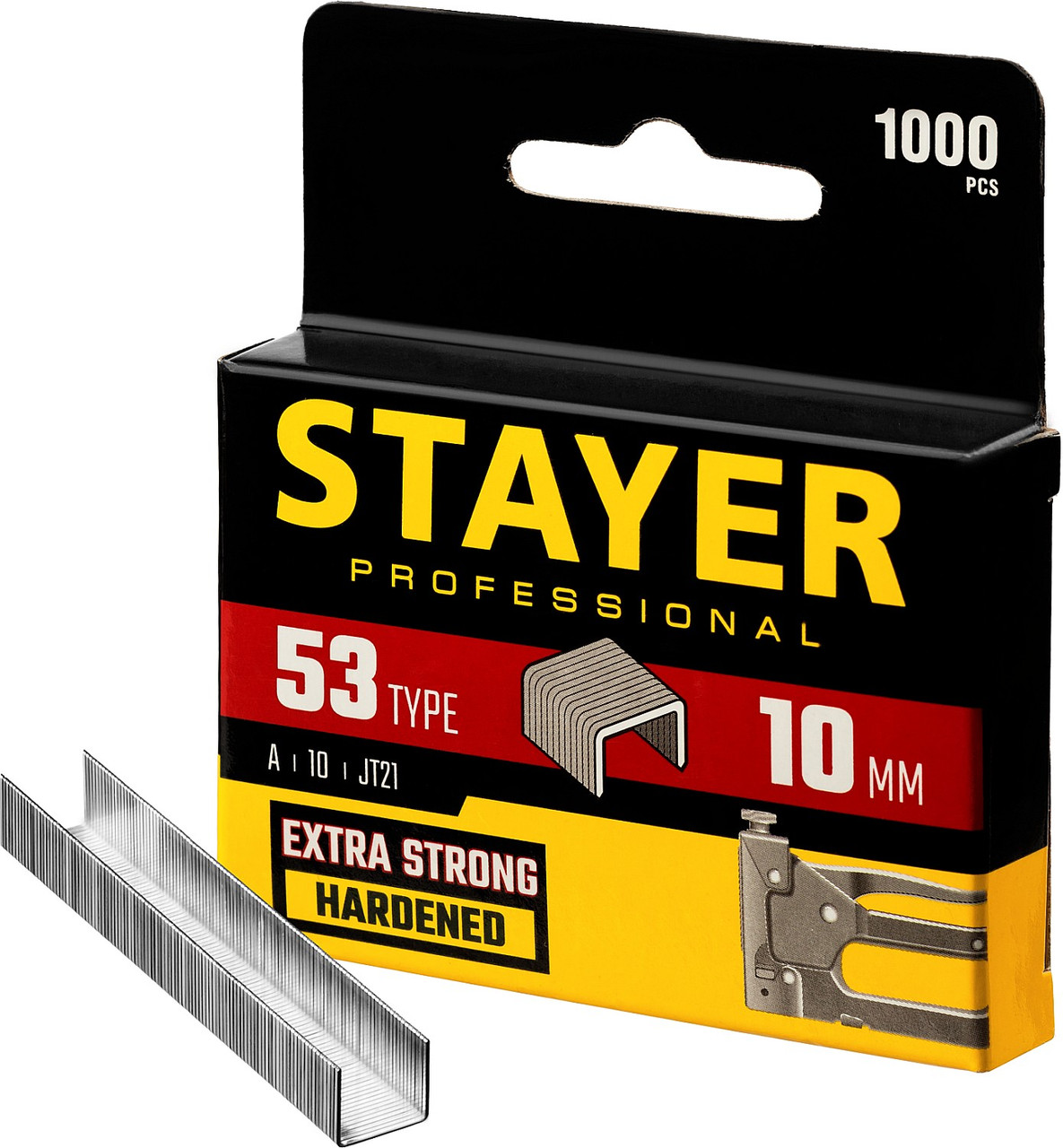 STAYER 10 мм скобы для степлера узкие тип 53, 1000 шт, фото 1