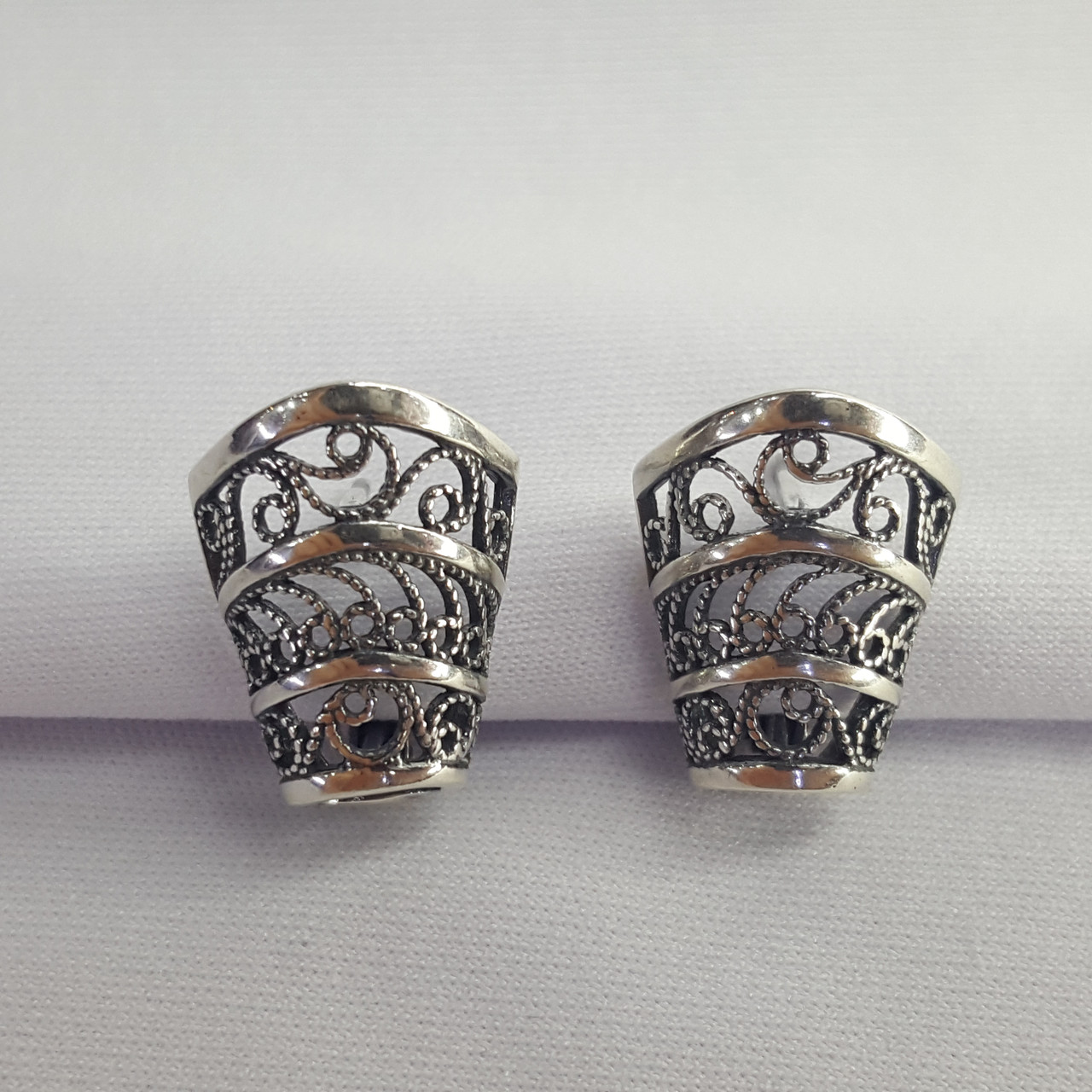 Серьги из серебра КРАСНАЯ ПРЕСНЯ 33012436 с английским замком