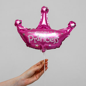 Шар фольгированный 12" «С днём рождения! Принцесса», корона