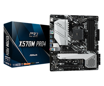 Материнская плата ASRock X570M PRO4 AM4 4xDDR4 8xSATA3 RAID 2xHyper M.2 mATX